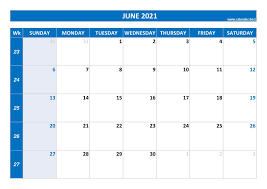 June 2021 calendar -Calendar.best