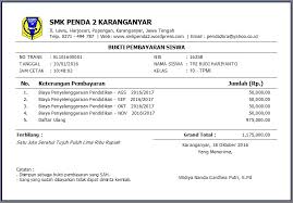 Sheet1 (3)daftar pembayaran bantuan transportasi ke tingkat propinsipeserta olimpaide sains nasional (osn) kabupaten kampar. Contoh Kwitansi Daftar Ulang Sekolah