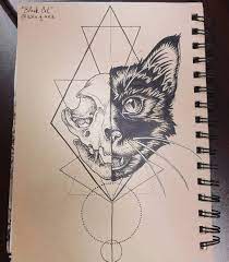 Cat Skull Tattoo Cat Skull Tattoo Schrodingers Cat Tattoo Cat Tattoo Designs
