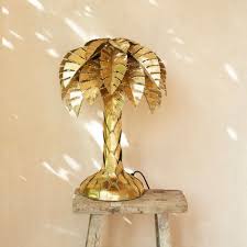 I Just Love The Pure Gold Color Of This Palm Tree Lamp My Husband And I Are Redecorating Our Vacation Home So We Are Looking Tree Lamp Beach Themed Room Lamp