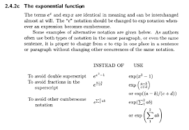 E Vs Exp In Display Mode Tex Latex Stack Exchange