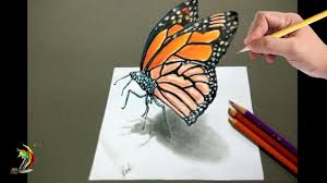 It will work as the boundary line of the sketch. How To Draw 3d Butterfly Cool 3d Trick Art On Paper Step By Step Tut 3d Chalk Art Art Tips Paper Art