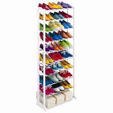 Lynk 30 Pair Shoe Rack 10 Tier Shoe Shelf Organizer White Walmart Com Shoe Rack Organization Shoe Rack Portable Diy Shoe Rack