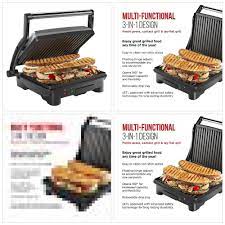 Panini Sandwich Press Grill Non Stick Coated Plates Indoor Grill Indoorgrill Sandwichpressgrill Gourmet Sandwiches Grilling Panini Sandwich