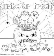 I've designed 20 fun halloween coloring pages, from super easy ones for toddlers, preschoolers and a bit more detailed ones for older kids. Trick Treat Coloring Vector Photo Free Trial Bigstock