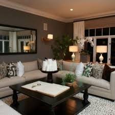 Beige Couch Cream Grey Pattern Rug Dark Coffee Table White Chocolate Accent Darker Grey Wall Paint Home Living Room Home Decor Home And Living