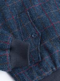 Peter Christian Men's Navy Harris Tweed Harrington Jacket 42