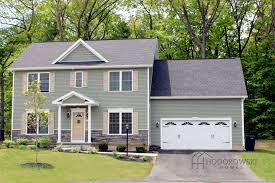 Check Out This Broadway Design With Meadow Vinyl Siding And Shakes Sterling Ledgestone And Wicker Shutters House Exterior House Colors Building A House