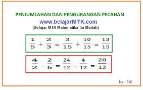 Penjumlahan dan pengurangan pecahan uji kompetensi. Penjumlahan Dan Pengurangan Bilangan Pecahan