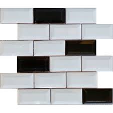 Carrelage noir et blanc damier cuisine johnfriendus cabochon. Mini Carreau Metro Noir Et Blanc Mix 5x10 Cm Sur Trame As De Carreaux