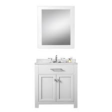 It's made from solid and engineered wood with a white granite countertop around a ceramic undermount sink, plus a matching backsplash to protect your walls. Pure White 30 Inch Single Sink Bathroom Vanity Carrara White Marble Countertop