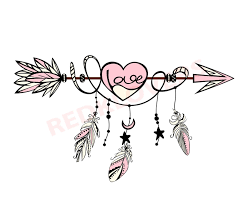 Svg Dxf Silhouette Feather Arrow Dreamcatcher Boho Native Love Scrapbook Digital Download Files Svg Ai Psd Png Pdf Tshirt Designs In 2021 Dream Catcher Tattoo Design Feather Tattoos Arrow Tattoo Design