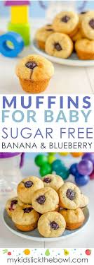 Banana Blueberry Muffins No Added Sugar Recipe Baby Muffins Baby Food Recipes Blueberry Muffins For Baby