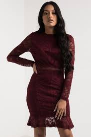 Akira Long Sleeve Lined Lace Mini Dress In Black Burgundy Mini Dress Lace Dress Long Long Sleeve Lace Dress