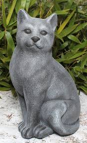 Steinfigur Katze Gross Schiefergrau Garten Deko Stein Figur Frostsicher Amazon De Garten Kocka