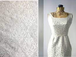 Damask List Of The Trendiest Wedding Dress Material And Fabrics Everafterguide Wedding Dress Material Silk Wedding Gown Ball Gown Dresses