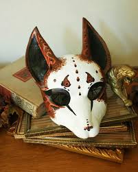 This Is A Kitsune Yokai Mask Japanese Very Similar To The Mask In The Teaser Fox Mask Wolf Mask Kitsune Fox