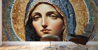Mosaic of the Virgin Mary by abboud Wall Art