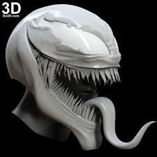 Venom 2018 Movie Helmet Tongue Out Mouth Open Version 3d Printable Model Print File Stl Do3d 02 3d Printable Models 3d Printing Projects 3d Printing