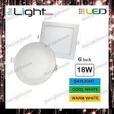 Lampu downlight led 9, 15, 22 watt audalux. El 18w 6 Super Slim Led Downlight Round Square Lampu Downlight Led Panel Light Shopee Malaysia