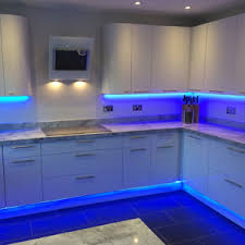 6 x 30cm plug in led blue under kitchen