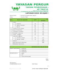 Contoh sk tahfidz quran guru ilmu sosial format penilaian lomba hafalan surat pendek kumpulan contoh surat. Raport Bayangan Tpq 2016