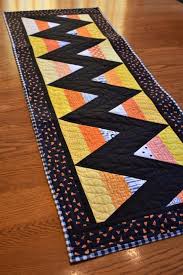 Halloween Table Runner Ooak Candy Corn Table Runner Fall Etsy In 2020 Quilted Table Runners Patterns Halloween Table Runners Halloween Quilt Patterns