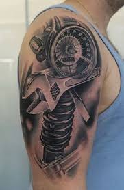 Asombrosos Y Realistas Tatuajes De Herramientas Mecanicas Asombrosos De Herramientas Mecanicas Motosiklet Motos Dovme Fikirleri Dovme Dovme Tasarimlari