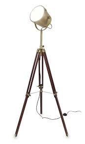 Retro Leuchte Cinema Stehleuchte Humphrey Braun Holz Dreibein