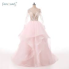 Designed to enchant and seduce, lazaro creates frothy ball gowns to sculptured trumpets. Elegante Blush Brautkleider 2020 Langen Armeln Sheer Spitze Perlen Ballkleid Tull Tiered Brautkleid Robe De Mariage Hp01 Robe De Mariage Blush Wedding Dressbridal Gown Aliexpress