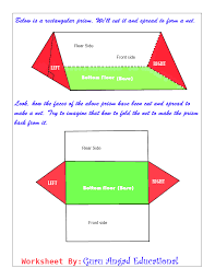 Trinangular Prism Net 7th Grade Math Worksheets Triangular Prism Learning Through Play