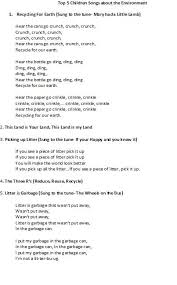 Top 5 Environment Songs To Sing With Your School Age Children Songs About The Environment Songs To Sing Kids Songs