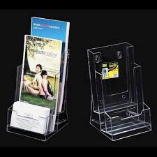A hard, sleek case, this modern business card holder flips open for easy access or fans out to show your cards in all their glory! Clear Tri Fold Brochure Business Card Holder Desk Stand Kit Display Pamphle I1x2 Ebay