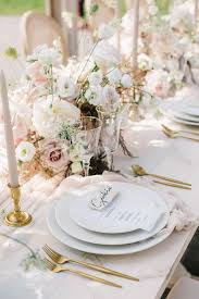 Elegant wedding table settings ideas (32). Natural Effortless Wedding Editorial At The Arlington Estate Wedding Table Settings Elegant Table Settings Wedding Table