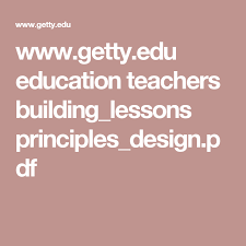 Www Getty Edu Education Teachers Building Lessons Principles Design Pdf Art Classroom Teaching Art Education