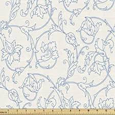 Tucker resist porcelain is a cool blue and white jacobean floral and bird print fabric from waverly that is available and in stock at the fabric co. Amazon Com Blue And White Upholstery Fabric By The Yard
