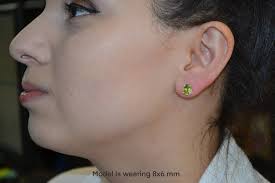 Genuine Peridot Stud Earrings