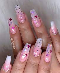 Tenitra Michelle Williams Turns Forty Wearing A Michael Costello Dress Summer Acrylic Nails Pink Acrylic Nails Nail Designs