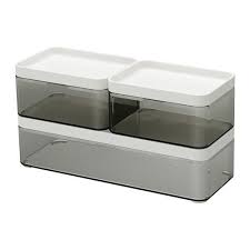 Brogrund Pudelko 3 Szt Przezroczysty Szary Bialy Sprawdz Szczegoly Produktu Ikea Small Bathroom Storage Remodel Bedroom Bathroom Storage Bench