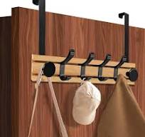 Door Hook for Hanging, Wooden Door Coat Rack with 6 Hooks, Interior Door  Hooks Without Drilling Clothes, Towels and Hats, Clothes Hooks for  Bathroom, ...