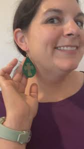 St Patrick Faux Leather Teardrop Earrings