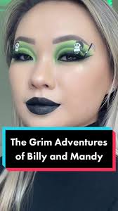 Grim 💀🔪💚 Who remembers this show?! @Cartoon Network  #grimadventuresofbillyandmandy #grimadventures #grimreapermakeup  #halloweenliner #greenmakeup