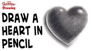 How To Draw A Heart In Pencil - Step By Step Instructions - Youtube