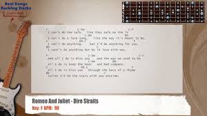 Play romeo chords using simple video lessons. Romeo And Juliet Dire Straits Guitar Backing Track With Chords And Lyrics Youtube