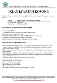 Kerja kosong sabah 2021 peluang pekerjaan di bataras hypermarket wawasan plaza jawatan : Jawatan Kosong Guru Sekolah Rendah Al Hidayah Manjung Facebook