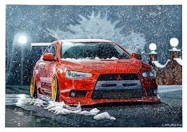 In addition to drawing cars, you can find car reviews and car insurance information on our site. Realistic Car Drawing From Photo Original Car Drawing Etsy Mitsubishi Lancer Evolution Mitsubishi Lancer Mitsubishi