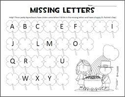 Check spelling or type a new query. Missing Letters St Patrick S Day Abc Worksheet Abc Worksheets Kindergarten Abc Worksheets Letter Worksheets