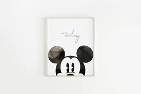 Minimalist Mickey Disney Room Decor Disney Home Decor Mickey Mouse First Birthday