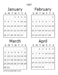 1997 Three Page Calendar
