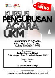 Kenyataan oleh pusat komunikasi korporat ukm juga menjelaskan pihaknya percaya pendidikan boleh membantu transformasi individu dengan memberi peluang kepada mereka untuk memperbaiki diri. Ukm Malaysia Twitter Da Kursus Pengurusan Acara Ukm Yang Akan Disampaikan Oleh En Saipulizam Abd Ghani Timbalan Pengarah Pusat Komunikasi Korporat Ukm Permohanan Terbuka Untuk 40 Peserta Sahaja Bagi Yang Berminat Sila Daftar